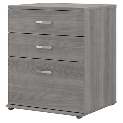 Bush Furniture - Universal Floor Storage Cabinet with Drawers in Platinum Gray - UNS328PG veiw 1