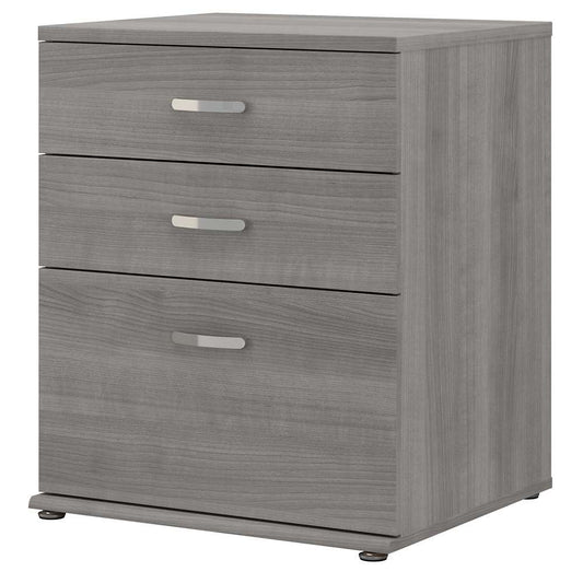 Bush Furniture - Universal Floor Storage Cabinet with Drawers in Platinum Gray - UNS328PG veiw 1
