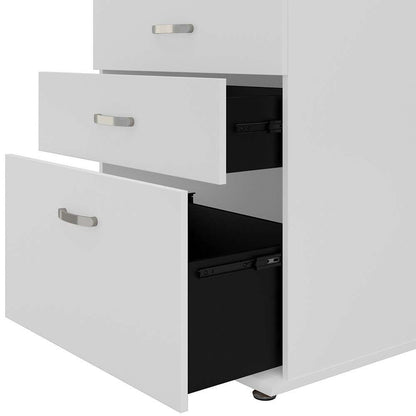 Bush Furniture - Universal Floor Storage Cabinet with Drawers in White - UNS328WH veiw 3