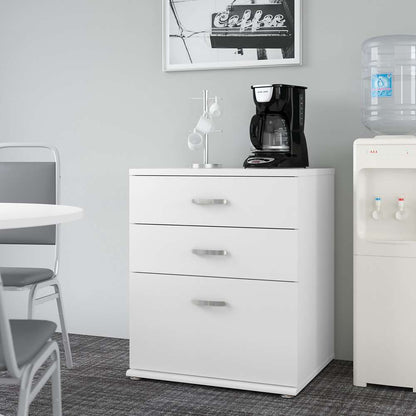 Bush Furniture - Universal Floor Storage Cabinet with Drawers in White - UNS328WH veiw 4