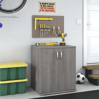 Bush Furniture - Universal Garage Storage Cabinet with Doors and Shelves in Platinum Gray - GAS128PG-Z veiw 2