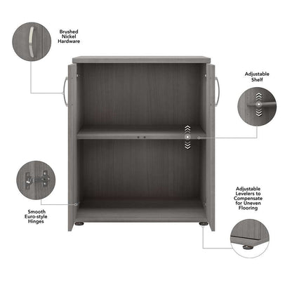 Bush Furniture - Universal Garage Storage Cabinet with Doors and Shelves in Platinum Gray - GAS128PG-Z veiw 4