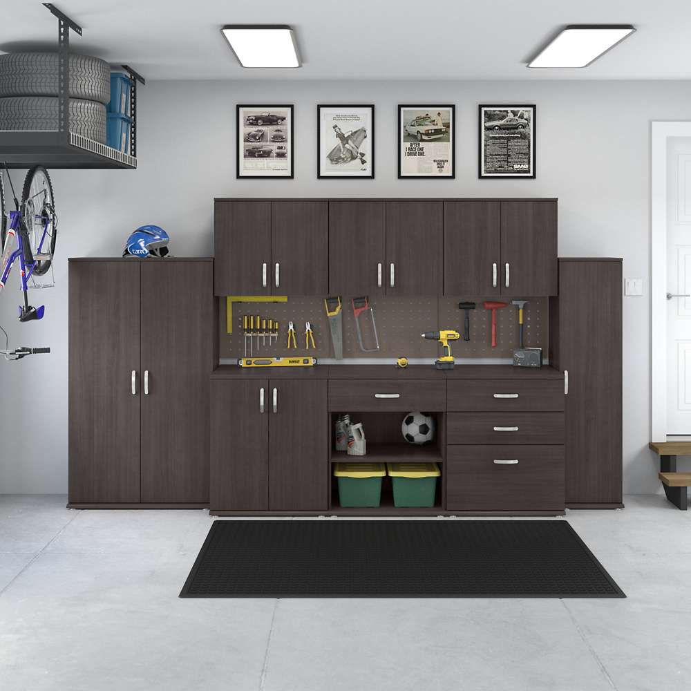 Bush Furniture - Universal Garage Storage Cabinet with Doors and Shelves in Storm Gray - GAS128SG-Z veiw 7