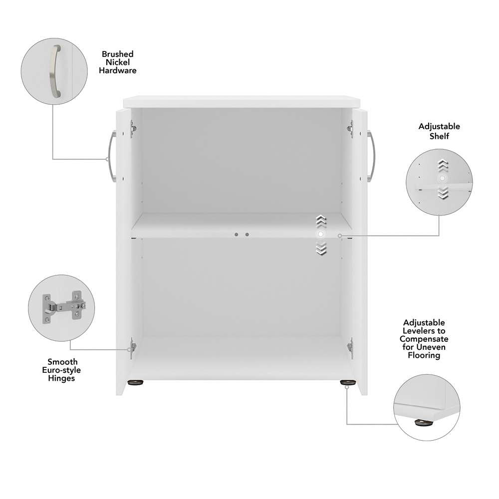 Bush Furniture - Universal Garage Storage Cabinet with Doors and Shelves in White - GAS128WH-Z veiw 4