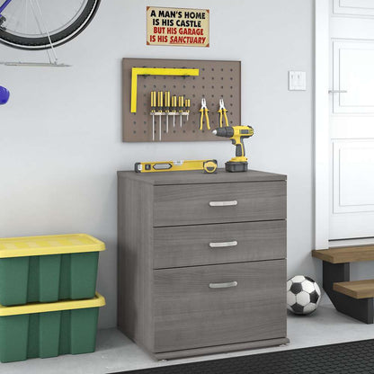 Bush Furniture - Universal Garage Storage Cabinet with Drawers in Platinum Gray - GAS328PG-Z veiw 2