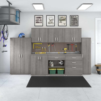 Bush Furniture - Universal Garage Wall Cabinet with Doors and Shelves in Platinum Gray - GAS428PG-Z veiw 7