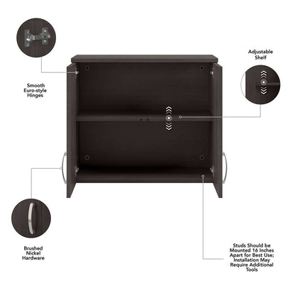 Bush Furniture - Universal Garage Wall Cabinet with Doors and Shelves in Storm Gray - GAS428SG-Z veiw 4