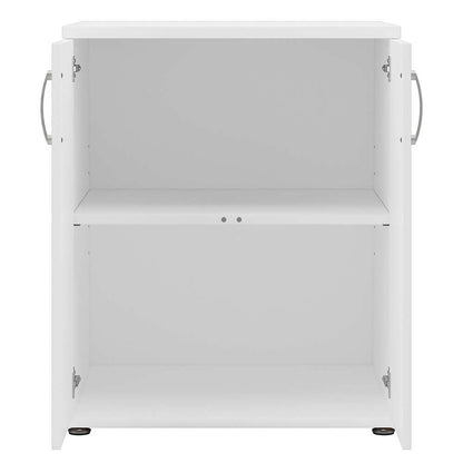 Bush Furniture - Universal Laundry Room Storage Cabinet with Doors and Shelves in White - LNS128WH-Z veiw 6