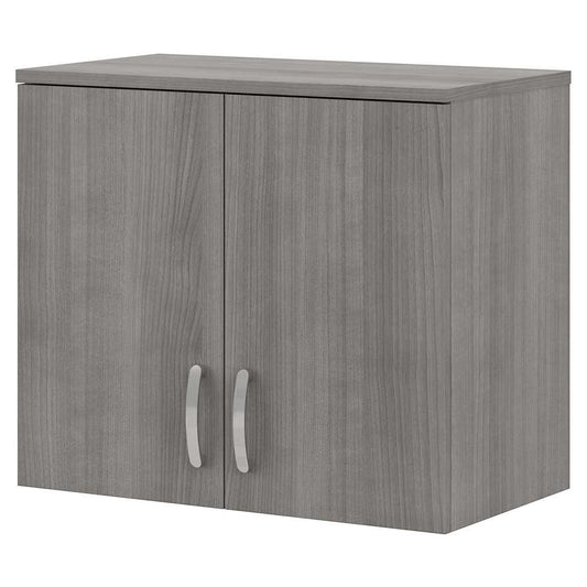 Bush Furniture - Universal Laundry Room Wall Cabinet with Doors and Shelves in Platinum Gray - LNS428PG-Z veiw 1