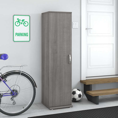 Bush Furniture - Universal Narrow Garage Storage Cabinet with Door and Shelves in Platinum Gray - GAS116PG-Z veiw 2