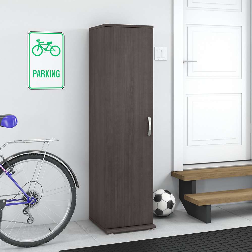 Bush Furniture - Universal Narrow Garage Storage Cabinet with Door and Shelves in Storm Gray - GAS116SG-Z veiw 2