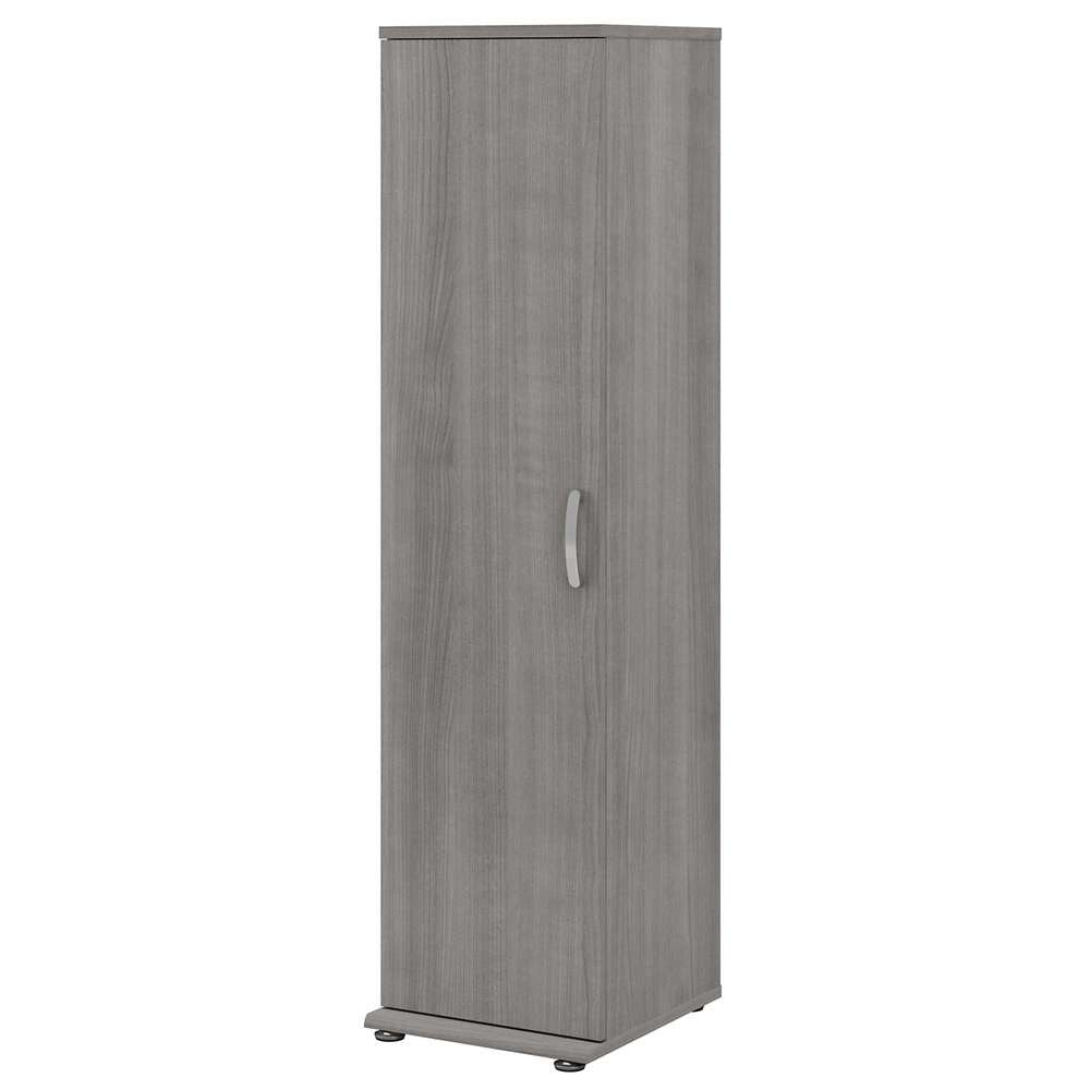 Bush Furniture - Universal Narrow Linen Tower with Door and Shelves in Platinum Gray - LNS116PG-Z veiw 1