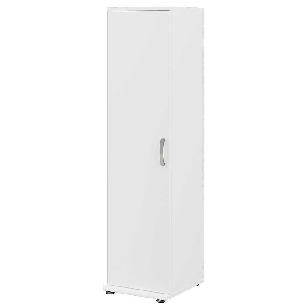 Bush Furniture - Universal Narrow Linen Tower with Door and Shelves in White - LNS116WH-Z veiw 1