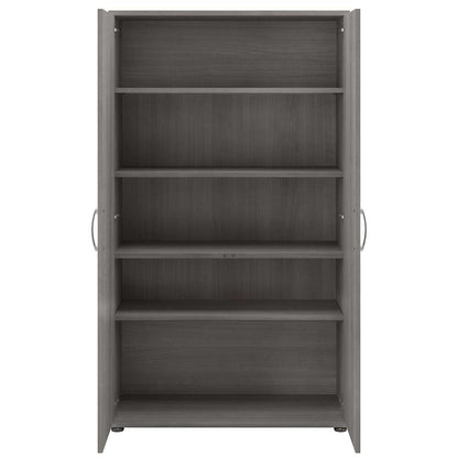 Bush Furniture - Universal Tall Clothing Storage Cabinet with Doors and Shelves in Platinum Gray - CLS136PG-Z veiw 6