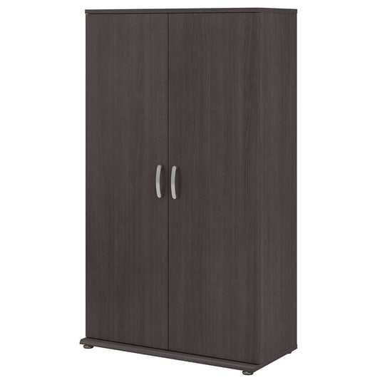 Bush Furniture - Universal Tall Clothing Storage Cabinet with Doors and Shelves in Storm Gray - CLS136SG-Z veiw 1