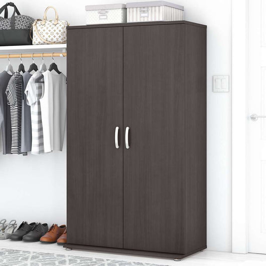 Bush Furniture - Universal Tall Clothing Storage Cabinet with Doors and Shelves in Storm Gray - CLS136SG-Z veiw 2
