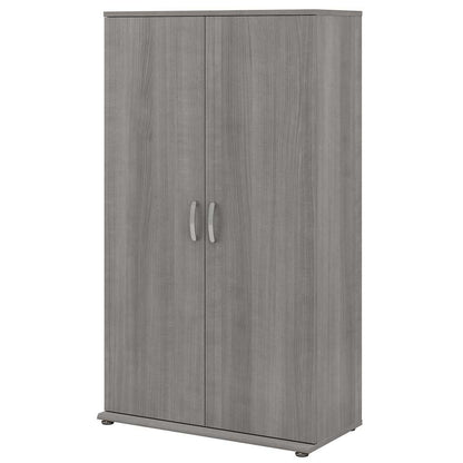 Bush Furniture - Universal Tall Garage Storage Cabinet with Doors and Shelves in Platinum Gray - GAS136PG-Z veiw 1