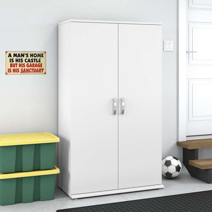 Bush Furniture - Universal Tall Garage Storage Cabinet with Doors and Shelves in White - GAS136WH-Z veiw 2