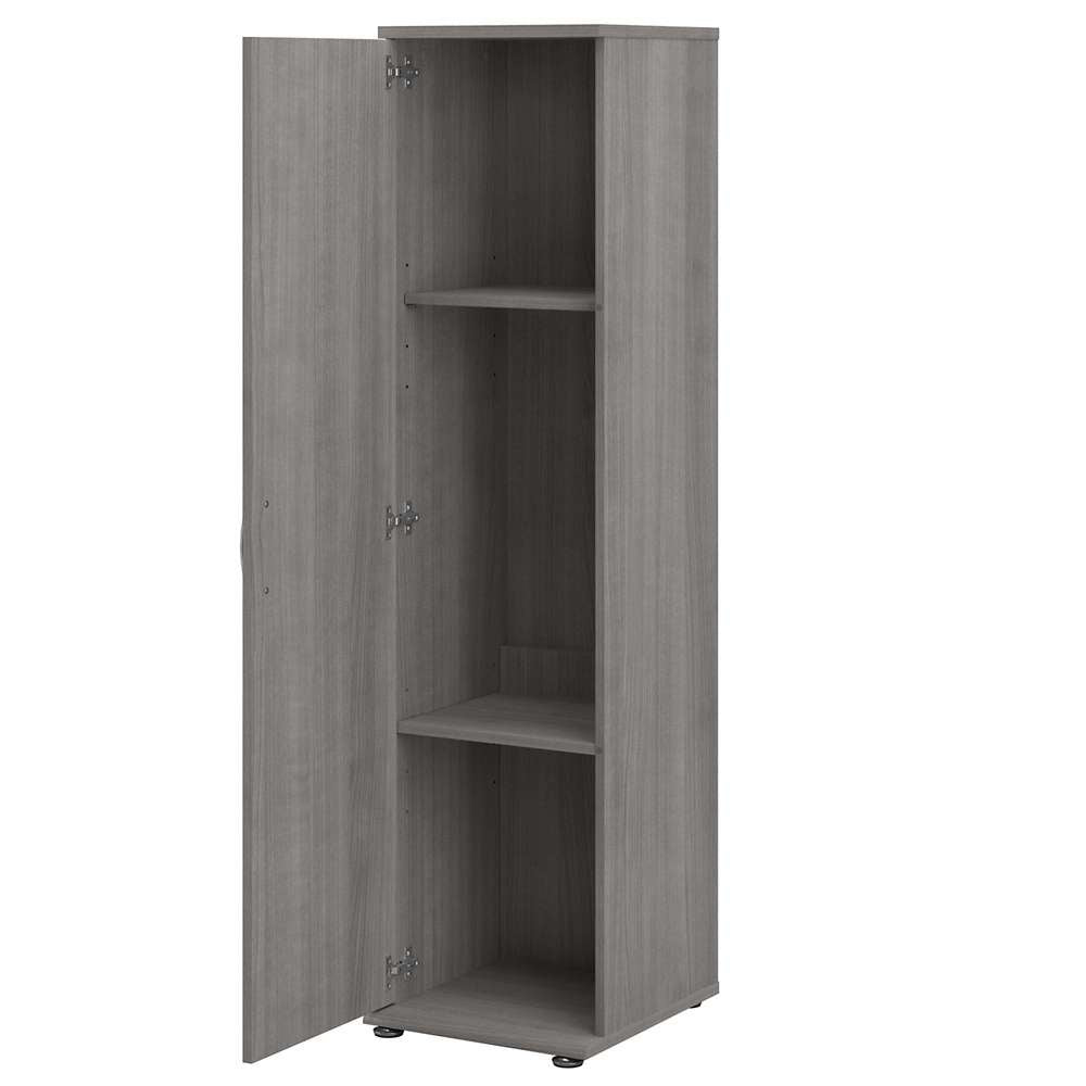 Bush Furniture - Universal Tall Narrow Storage Cabinet with Door and Shelves in Platinum Gray - UNS116PG veiw 3