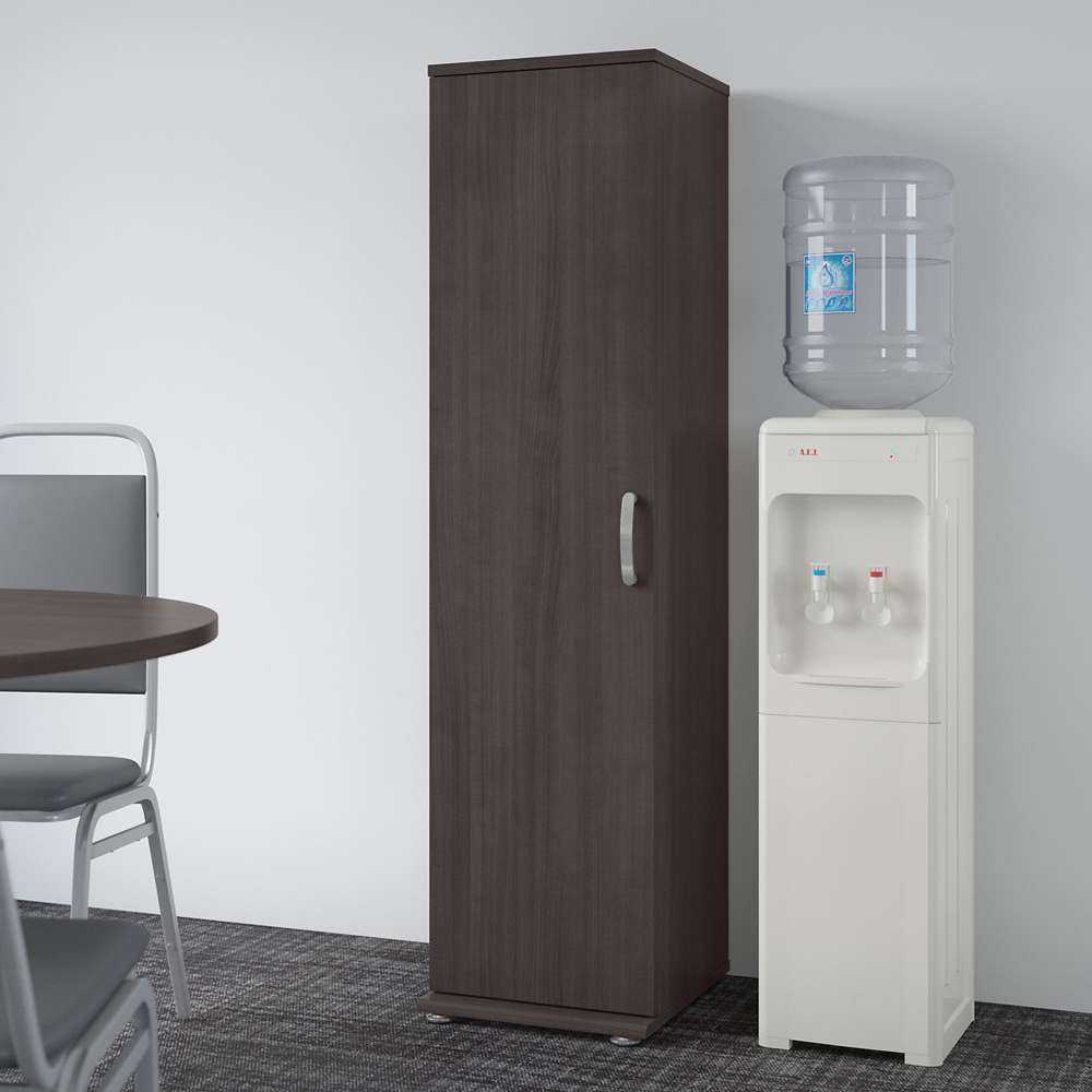 Bush Furniture - Universal Tall Narrow Storage Cabinet with Door and Shelves in Storm Gray - UNS116SG veiw 4
