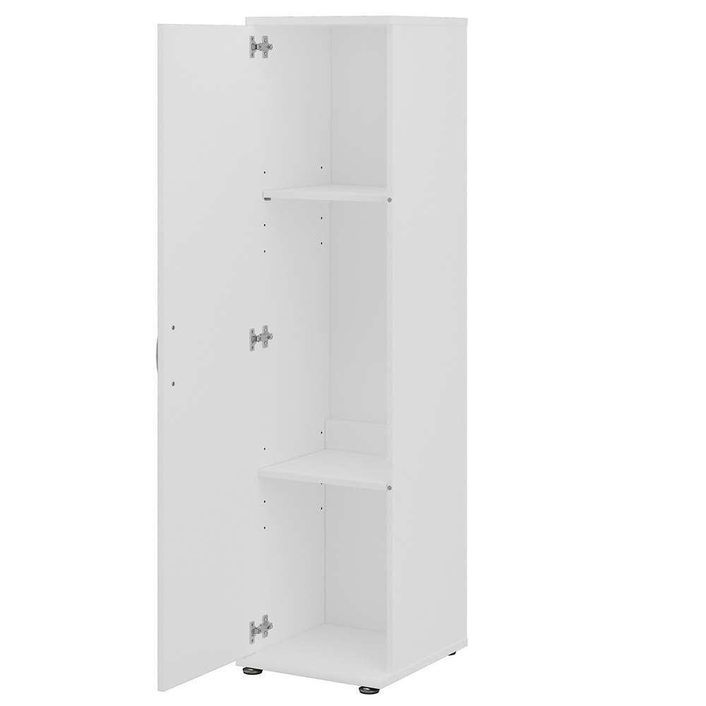 Bush Furniture - Universal Tall Narrow Storage Cabinet with Door and Shelves in White - UNS116WH veiw 3