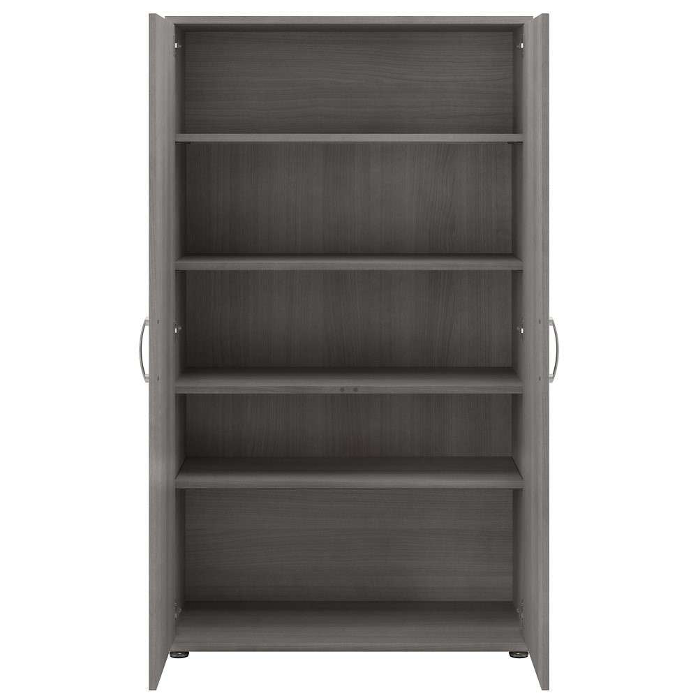 Bush Furniture - Universal Tall Storage Cabinet with Doors and Shelves in Platinum Gray - UNS136PGK veiw 3