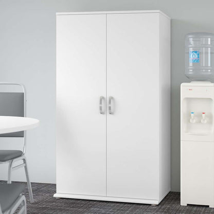 Bush Furniture - Universal Tall Storage Cabinet with Doors and Shelves in White - UNS136WHK veiw 4