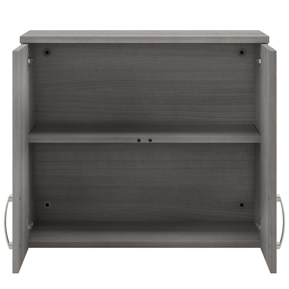 Bush Furniture - Universal Wall Cabinet with Doors and Shelves in Platinum Gray - UNS428PG veiw 3