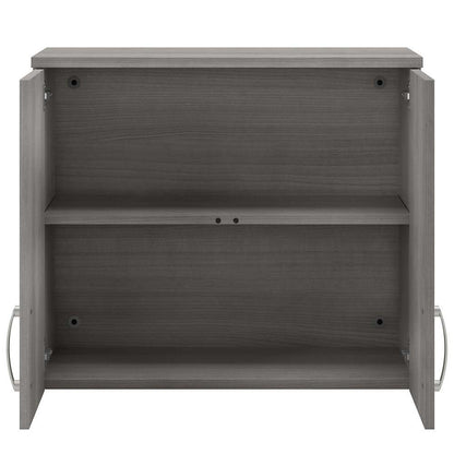 Bush Furniture - Universal Wall Cabinet with Doors and Shelves in Platinum Gray - UNS428PG veiw 3