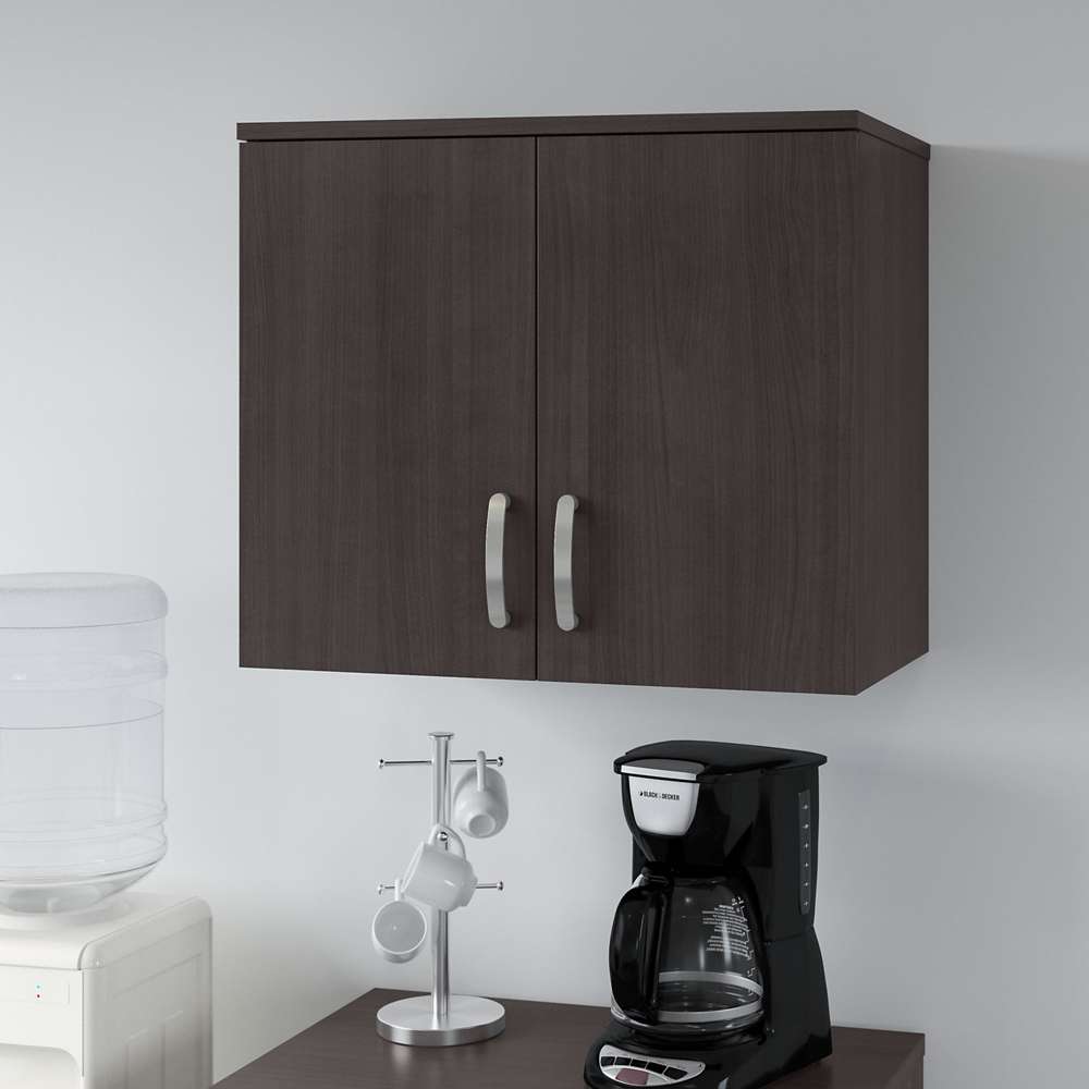 Bush Furniture - Universal Wall Cabinet with Doors and Shelves in Storm Gray - UNS428SG veiw 4