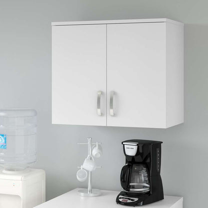Bush Furniture - Universal Wall Cabinet with Doors and Shelves in White - UNS428WH veiw 4