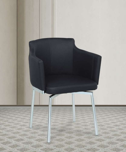 Chintaly - Dusty Club Style Swivel Arm Chair Kd Black (Set of 2) - DUSTY-AC-BLK-KD veiw 1