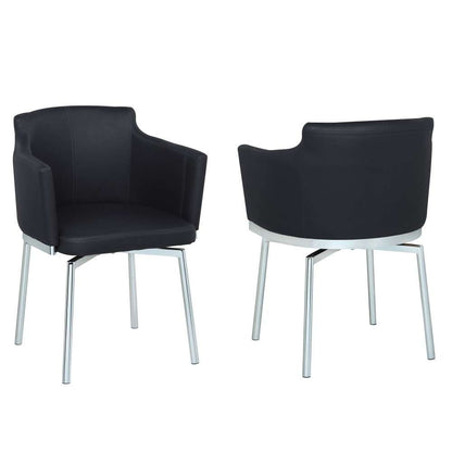 Chintaly - Dusty Club Style Swivel Arm Chair Kd Black (Set of 2) - DUSTY-AC-BLK-KD veiw 2