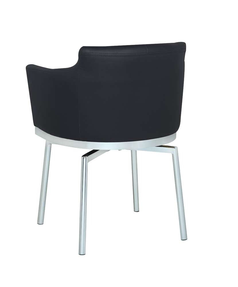 Chintaly - Dusty Club Style Swivel Arm Chair Kd Black (Set of 2) - DUSTY-AC-BLK-KD veiw 4