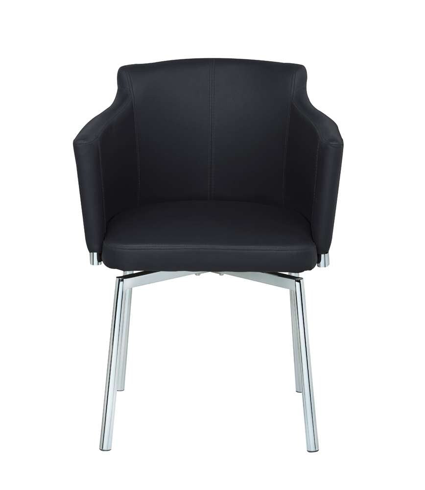 Chintaly - Dusty Club Style Swivel Arm Chair Kd Black (Set of 2) - DUSTY-AC-BLK-KD veiw 6