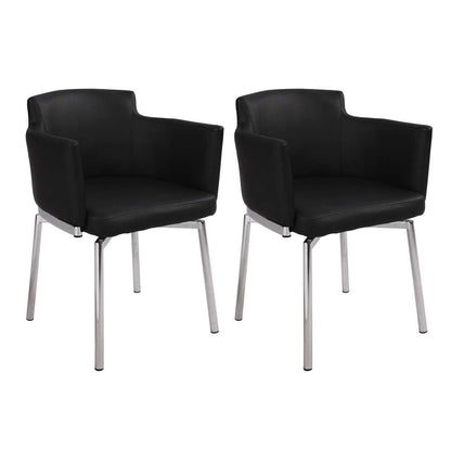 Chintaly - Dusty Club Style Swivel Arm Chair Kd Black (Set of 2) - DUSTY-AC-BLK-KD veiw 7