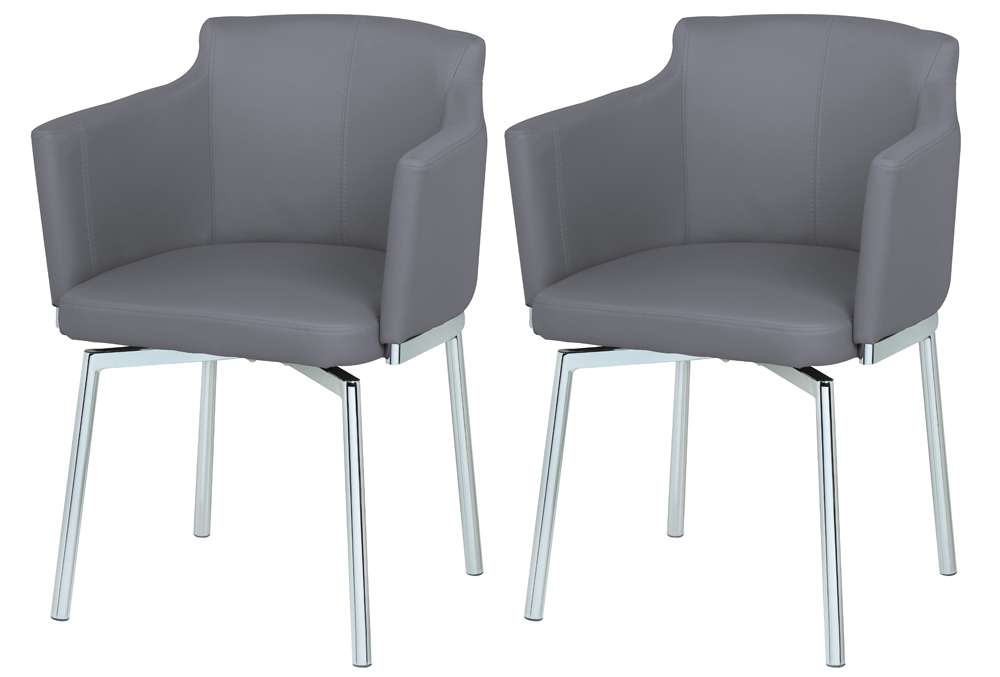 Chintaly - Dusty Club Style Swivel Arm Chair Kd Gray (Set of 2) - DUSTY-AC-GRY-KD veiw 1