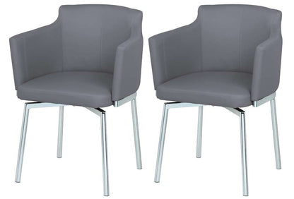 Chintaly - Dusty Club Style Swivel Arm Chair Kd Gray (Set of 2) - DUSTY-AC-GRY-KD veiw 1