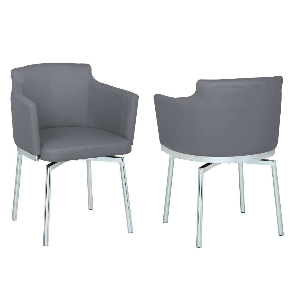 Chintaly - Dusty Club Style Swivel Arm Chair Kd Gray (Set of 2) - DUSTY-AC-GRY-KD veiw 2
