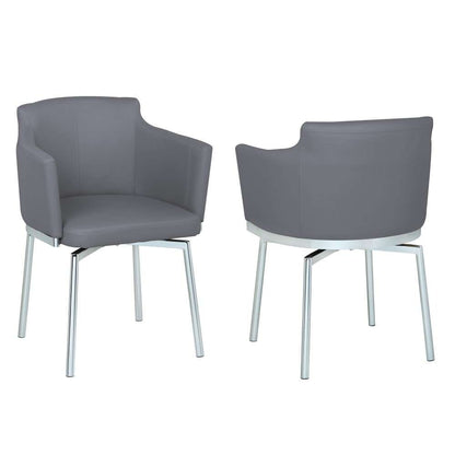 Chintaly - Dusty Club Style Swivel Arm Chair Kd Gray (Set of 2) - DUSTY-AC-GRY-KD veiw 2