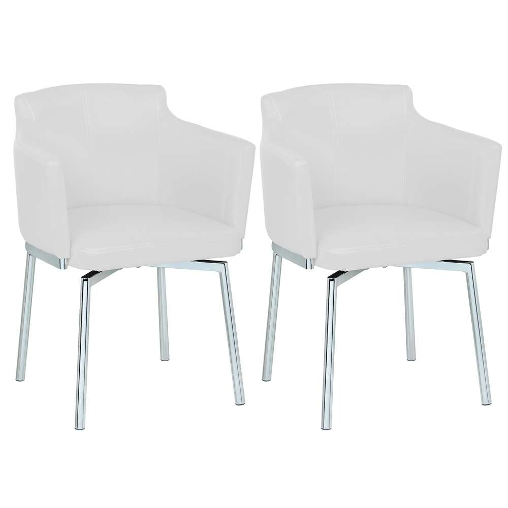 Chintaly - Dusty Club Style Swivel Arm Chair Kd White (Set of 2) - DUSTY-AC-WHT-KD veiw 1