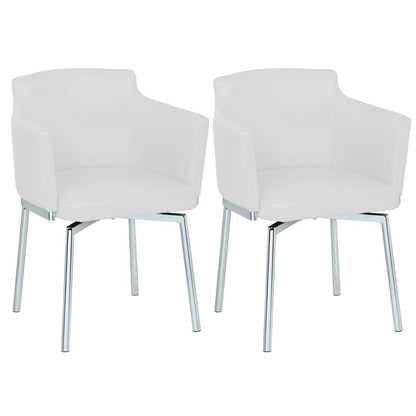 Chintaly - Dusty Club Style Swivel Arm Chair Kd White (Set of 2) - DUSTY-AC-WHT-KD veiw 1