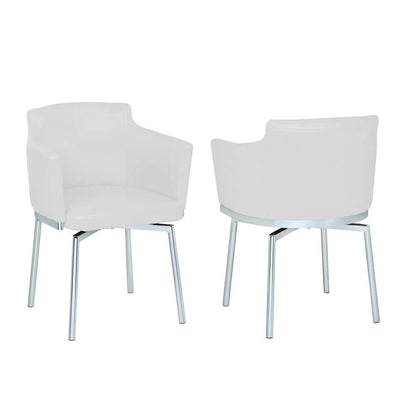 Chintaly - Dusty Club Style Swivel Arm Chair Kd White (Set of 2) - DUSTY-AC-WHT-KD veiw 2
