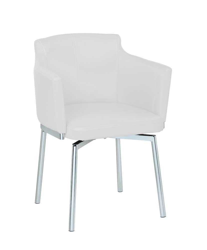Chintaly - Dusty Club Style Swivel Arm Chair Kd White (Set of 2) - DUSTY-AC-WHT-KD veiw 3