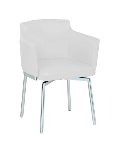 Chintaly - Dusty Club Style Swivel Arm Chair Kd White (Set of 2) - DUSTY-AC-WHT-KD veiw 3