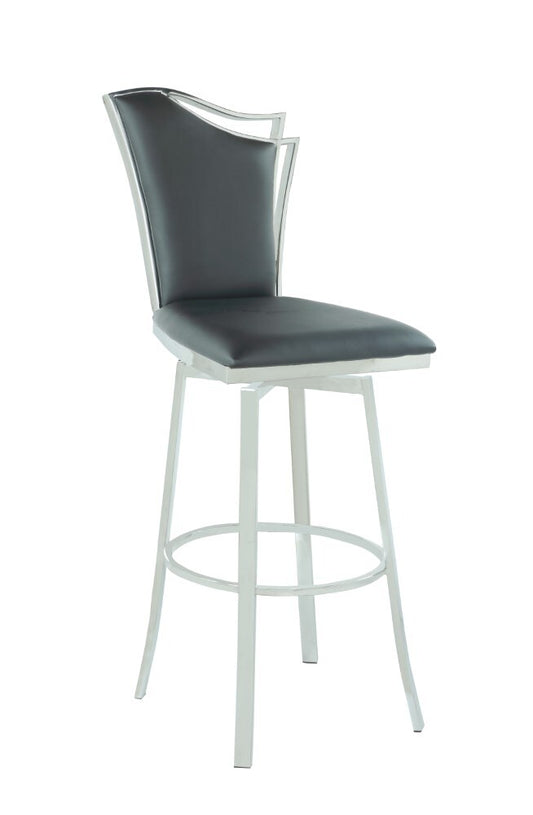 Chintaly - Nadia Swivel Counter Stool With Design Back in Gray - NADIA-CS-GRY veiw 1