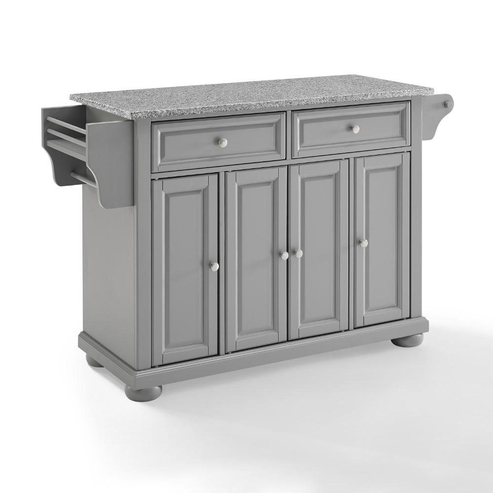 Crosley Furniture - Alexandria Granite Top Kitchen Island/Cart Gray/White - KF30205AGY veiw 1