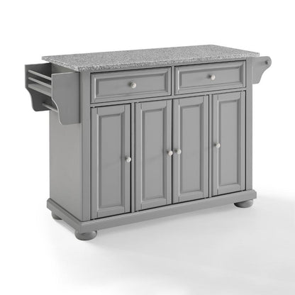 Crosley Furniture - Alexandria Granite Top Kitchen Island/Cart Gray/White - KF30205AGY veiw 1