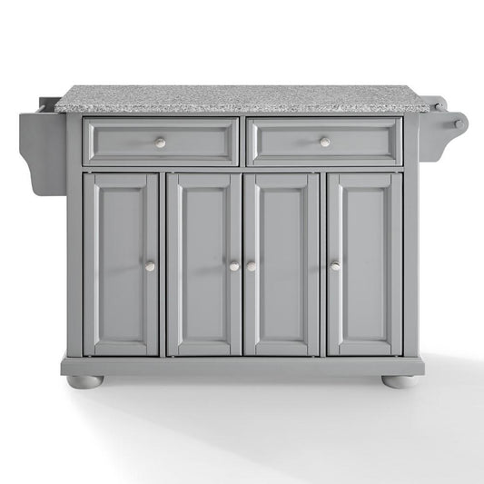 Crosley Furniture - Alexandria Granite Top Kitchen Island/Cart Gray/Black - KF30204AGY veiw 2