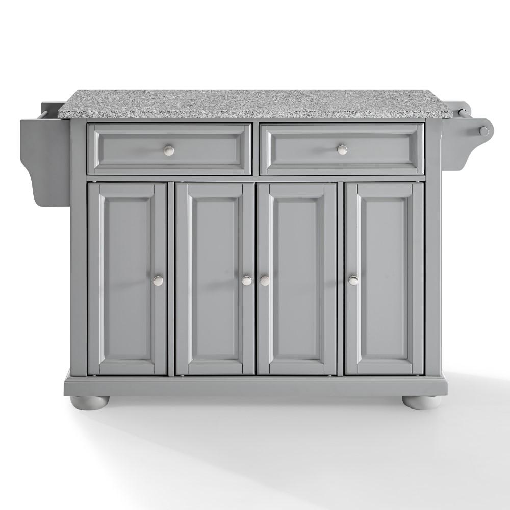Crosley Furniture - Alexandria Granite Top Kitchen Island/Cart Gray/White - KF30205AGY veiw 2